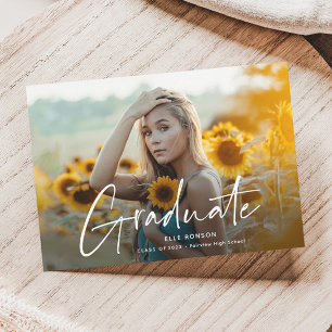 Invitation Magnétique Graduation de la photo de script moderne