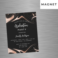Graduation fête noir rose or moderne luxe