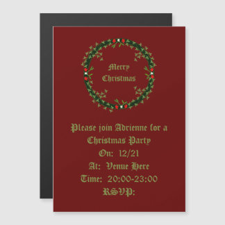 Invitation Magnétique Guirlande de Noël gothique personnalisée