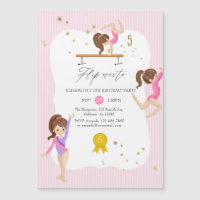 Gymnastique rose et or 5e fête d'anniversaire