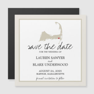 Invitation Magnétique Harwich Cape Cod Mariage Enregistrer la date