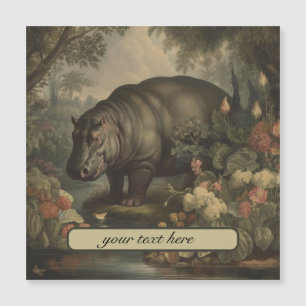 Invitation Magnétique Hippo botanique vintage, personnalisable