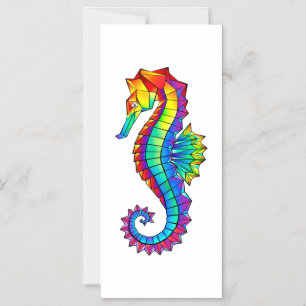 Invitation Magnétique Hippocampe polygonal arc-en-ciel