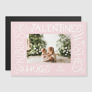 Invitation Magnétique "Hugs & Baisers & Voeux de Saint Valentin" Lettré