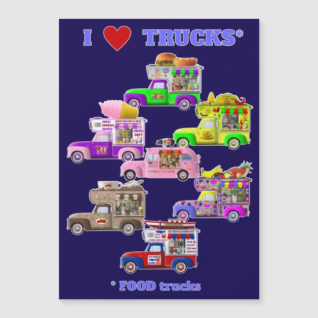 Invitation Magnétique I Love Trucks (FOOD Trucks) aimant (Devant)