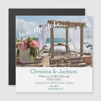 Image de mariage sur la plage Enregistrer la date