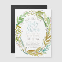 Jardin vert| Baby shower aquarelle magnétique