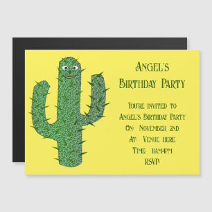 Invitation Magnétique Jour des morts Happy Cactus Personnalisé
