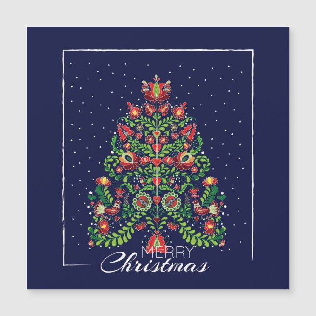 Invitation Magnétique Joyeux voeux de Noël (Devant)