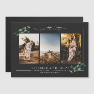 Invitation Magnétique La verdure botanique 3 Mariage photo Enregistrer