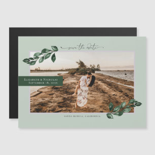 Invitation Magnétique La verdure botanique   Mariage photo Enregistrer l
