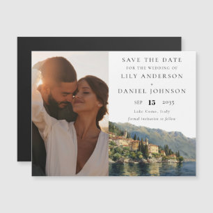 Invitation Magnétique Lac de Côme Italie Photo Mariage Enregistrer La Da