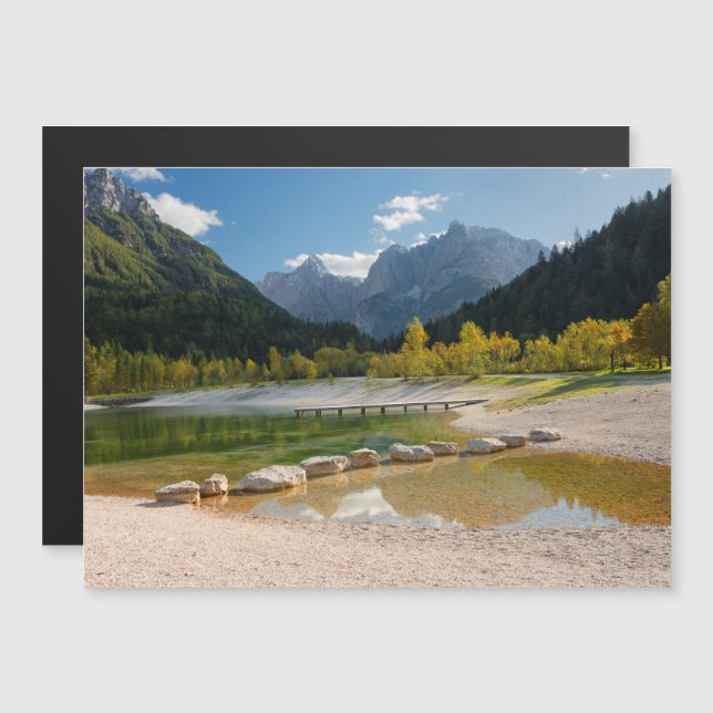 Invitation Magnétique Lac Jasna dans les Alpes slovènes à l'automne (Devant / Derrière)