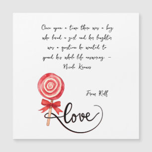 Invitation Magnétique L'amour est doux xoxo valentine