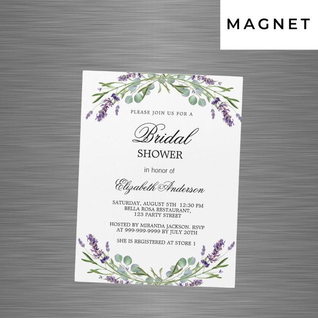 Invitation Magnétique Lavande de douche nuptiale violet luxe verdure (Créateur téléchargé)