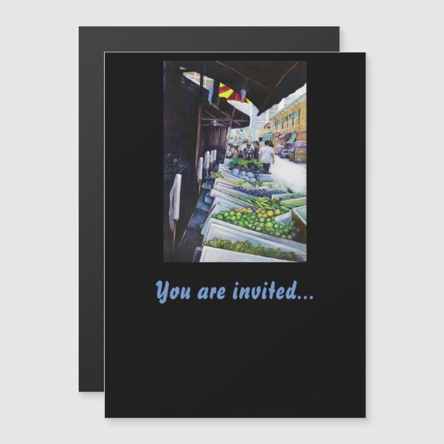 Invitation Magnétique Le côté le plus léger de la rue Lavender, Singapou (Devant / Derrière)