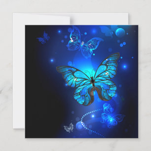 Invitation Magnétique Le papillon morpho dans l'Arrière - plan sombre