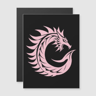 Invitation Magnétique Lettre C de style dragon, alphabet du dragon, mono