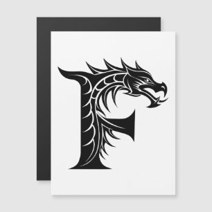Invitation Magnétique Lettre F de style dragon, Alphabet Dragon, Monogra