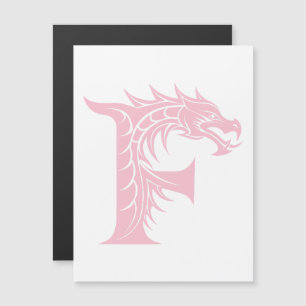 Invitation Magnétique Lettre F de style dragon, alphabet du dragon, mono