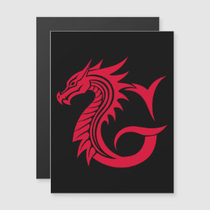 Invitation Magnétique Lettre G de style dragon, Alphabet Dragon, Monogra