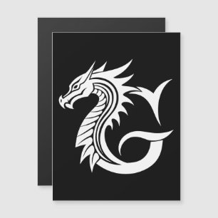 Invitation Magnétique Lettre G de style dragon, alphabet du dragon, mono