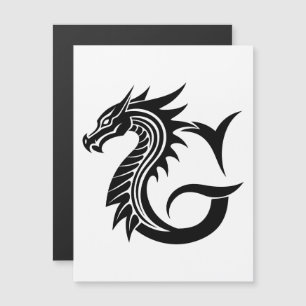 Invitation Magnétique Lettre G de style dragon, alphabet du dragon, mono