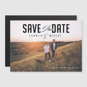 Invitation Magnétique LGBTQ Moderne Sauvez la Date avec Photo