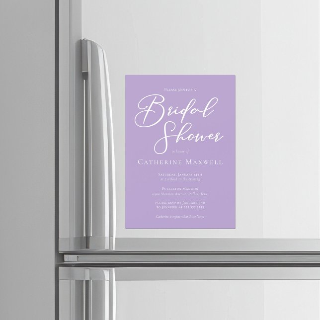 Invitation Magnétique Lilac Purple Bridal Shower Personalized (Créateur téléchargé)
