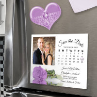 Lilac Purple Rose Calendrier Photo Date d'enregist