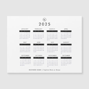 Invitation Magnétique Logo d'entreprise personnalisé Black & White 2025