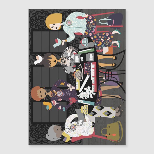 Invitation Magnétique Mah Jongg Birds (Devant)