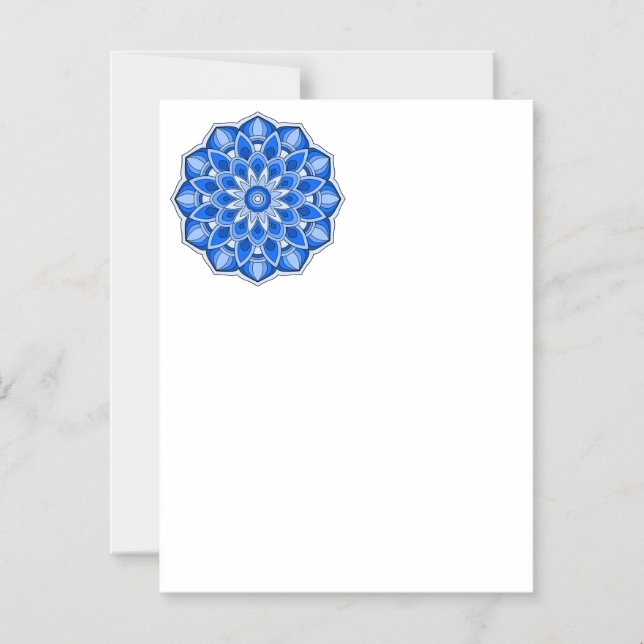 Invitation Magnétique Mandala en bleu (Recto)