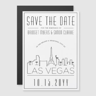 Invitation Magnétique Mariage à Vegas   Toile de fond stylisée de l'hori
