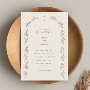 Invitation Magnétique Mariage Bohème Minimaliste Arche Terre Cuite
