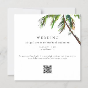 Invitation Magnétique Mariage de plage moderne aux palmiers tropicaux
