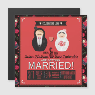 Invitation Magnétique Mariage des poupées d'imbrication