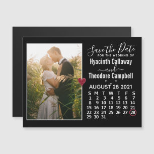 Invitation Magnétique Mariage Enregistrer la date août 2021 Calendrier p