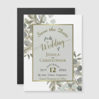 Mariage Enregistrer la date Gold Pine & Greenery G