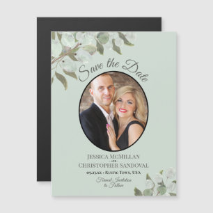 Invitation Magnétique Mariage Enregistrer la date Photo & Monnaie verte