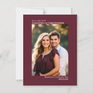 Invitation Magnétique Mariage Enregistrer la date Photo verticale Bourgo