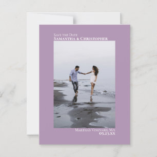 Invitation Magnétique Mariage Enregistrer la date Vertical Photo Lavende