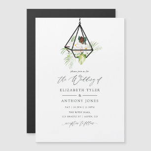 Invitation Magnétique Mariage floral de terrarium géométrique bohème