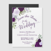 Mariage floral violet de prune rustique Enregistre