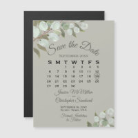 Mariage Green Enregistrer la date Calendrier Olive