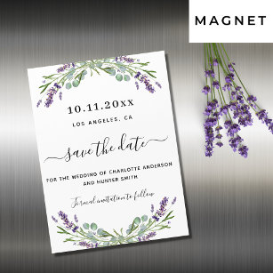 Invitation Magnétique Mariage Lavender eucalyptus enregistrer la date ai