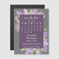 Mariage Lilacs rustique Enregistrer le calendrier 