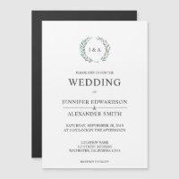 Mariage monogramme feuille d'aquarelle botanique