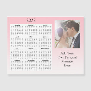 Invitation Magnétique Mariage Photo 2022 Mini Calendrier Magnétique Invi