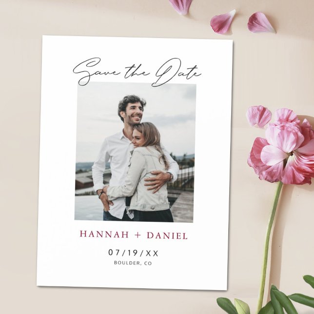 Invitation Magnétique Mariage photo personnalisé simple et moderne Enreg (Créateur téléchargé)
